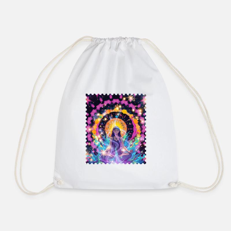 Mandala Meditation Aura - Turnbeutel - Weiß