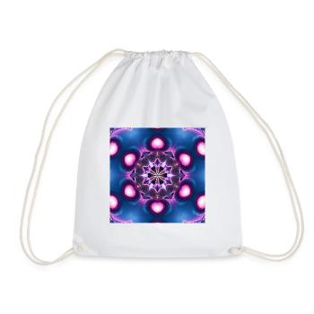 Neon Mandala Kaleidoscope - Drawstring Bag - white - Front