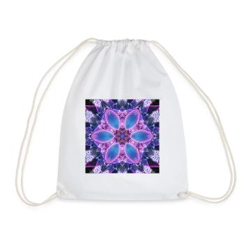 Neon-Lotus Kaleidoskop - Turnbeutel - Weiß - Vorne