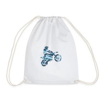Motorcross freestyle in camo look - Drawstring Bag - white - Front