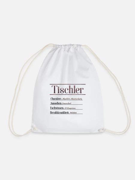 Tischler Steckbrief - Turnbeutel - Weiß