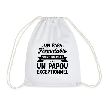 Papa Formidable Donne Toujours Papou Exceptionnel - Sac de sport léger - blanc - Devant