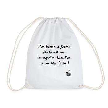 T'as trompé t* femme, elle le sait pas... Camping - Sac de sport léger - blanc - Devant