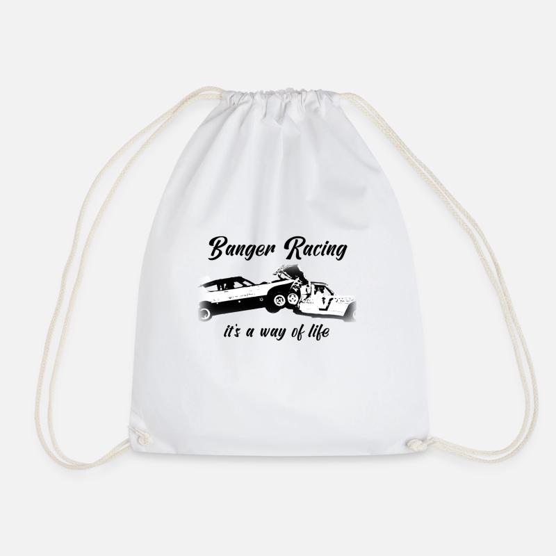 Banger Racing - it's way of life - Drawstring Bag - white