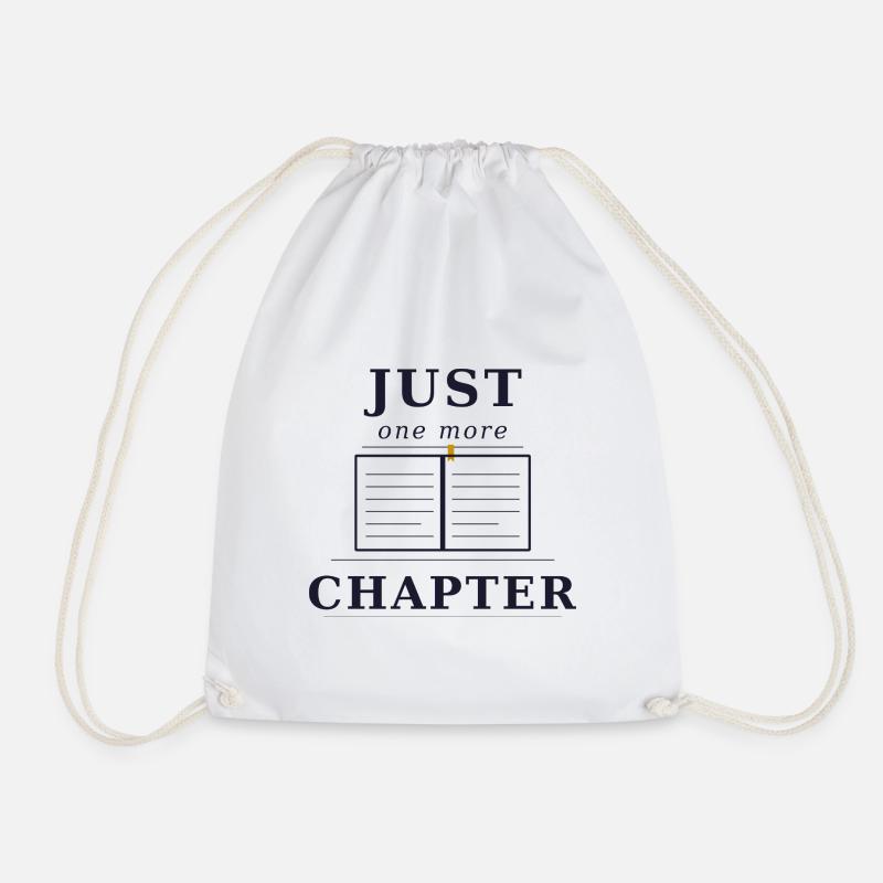 Just one more Chapter - Drawstring Bag - white