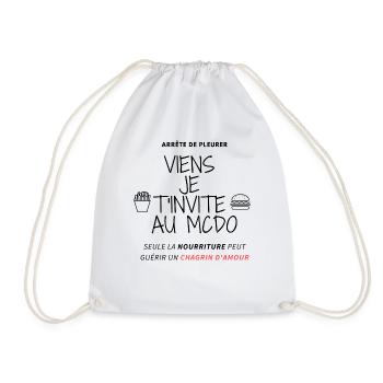 Viens je t'invite au McDo - Sac de sport léger - blanc - Devant