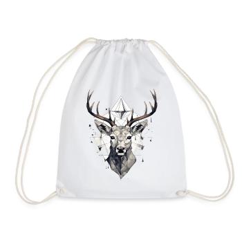 Deer Geometric - Drawstring Bag - white - Front