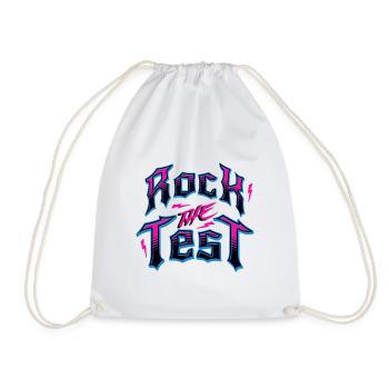 Test Day Rock The Test Funny Teacher Testing Day - Drawstring Bag - white - Front