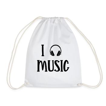I love music - Drawstring Bag - white - Front