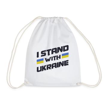 I stand with Ukraine Support Peace - Drawstring Bag - white - Front