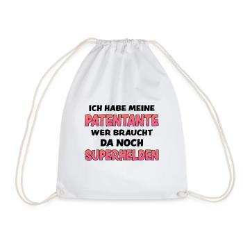 Patentante Patenkind Pate Lustiger Spruch Geschenk - Turnbeutel - Weiß - Vorne