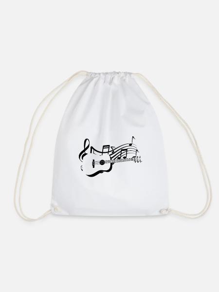 Klassische Gitarre auf Notenpartitur - Turnbeutel - Weiß