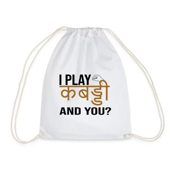 I love Kabaddi Sport - Drawstring Bag - white - Front