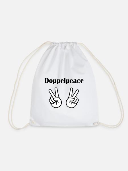 Doppelpeace Tanzverbot - Turnbeutel - Weiß