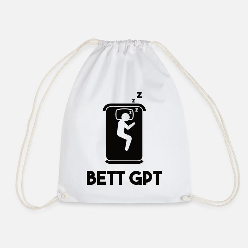 Bett GPT KI Geschenkidee - Turnbeutel - Weiß