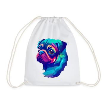Mops - Turnbeutel - Weiß - Vorne