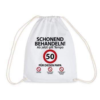 50 Geburtstag Papa Vater Geburtstagsgeschenk - Turnbeutel - Weiß - Vorne