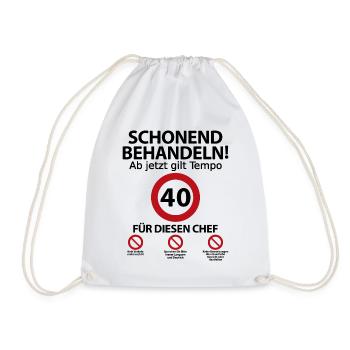 40. Geburtstag Chef Geburtstagsgeschenk mit Spruch - Turnbeutel - Weiß - Vorne