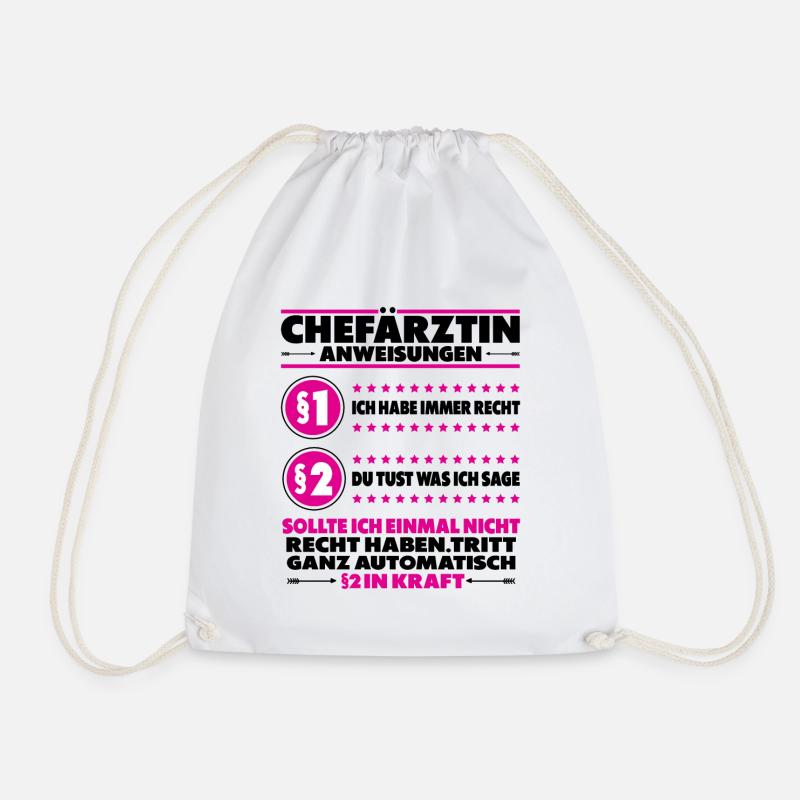 Chefin Ärztin Chefärztin Sprüche Lustige Spruch - Turnbeutel - Weiß