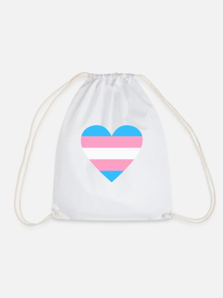 transgender heart stripe flat by Vexels - Turnbeutel - Weiß