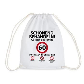 60 Geburtstag Informatiker Geburtstagsgeschenk - Turnbeutel - Weiß - Vorne