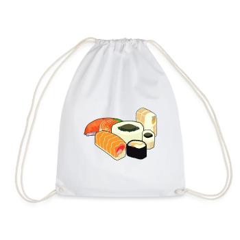 Sushi Illustration - Turnbeutel - Weiß - Vorne