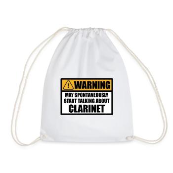 Clarinet Player Clarinets Sayings Funny Humor - Drawstring Bag - white - Front