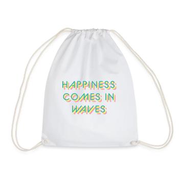 Typo 'Le bonheur vient par vagues' Karma Balance Candy - Sac de sport léger - blanc - Devant