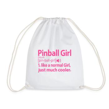 Pinball Flippern Girl Mädchen Sprüche Lustige´Pink - Turnbeutel - Weiß - Vorne
