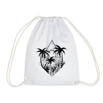 Palm trees and sun - Drawstring Bag - white - Front