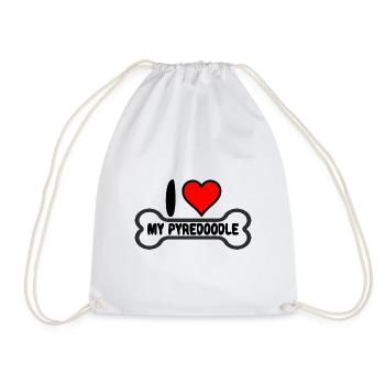 Standard Pyredoodle I Love my - Drawstring Bag - white - Front