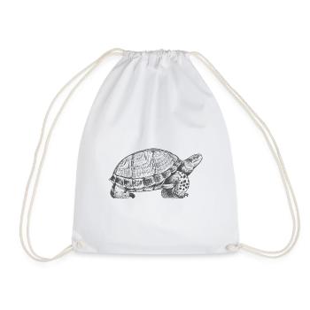 Tortue Turtle cadeau dessiné - Sac de sport léger - blanc - Devant