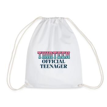 Thirteen Official Teenager 13th Birthday Party - Drawstring Bag - white - Front