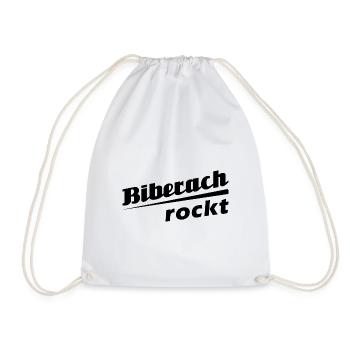 Biberach rockt - Textdesign mit Stadtnamen - Turnbeutel - Weiß - Vorne