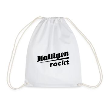 Halligen rockt - Textdesign mit Stadtnamen - Turnbeutel - Weiß - Vorne