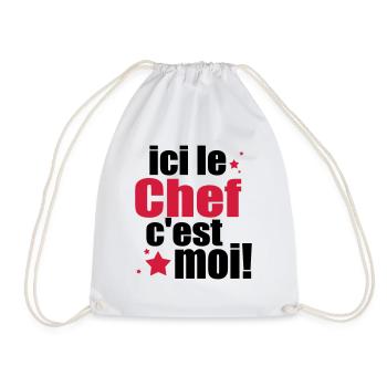 ICI LE chef C'est moi - Sac de sport léger - blanc - Devant