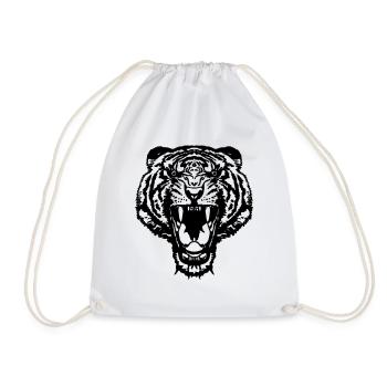 ferocious_tiger - Drawstring Bag - white - Front