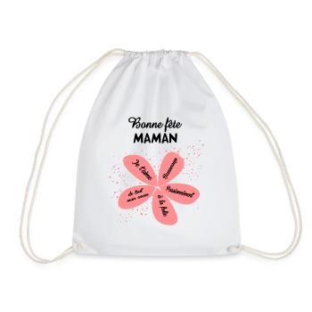 bonne-fete-maman (2 couleurs modifiables) - Sac de sport léger - blanc - Devant