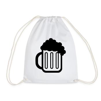 Bierkrug (beer mug) 01.0 - Turnbeutel - Weiß - Vorne