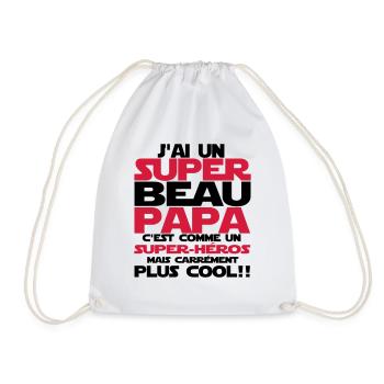 j'ai un super beau papa - Sac de sport léger - blanc - Devant