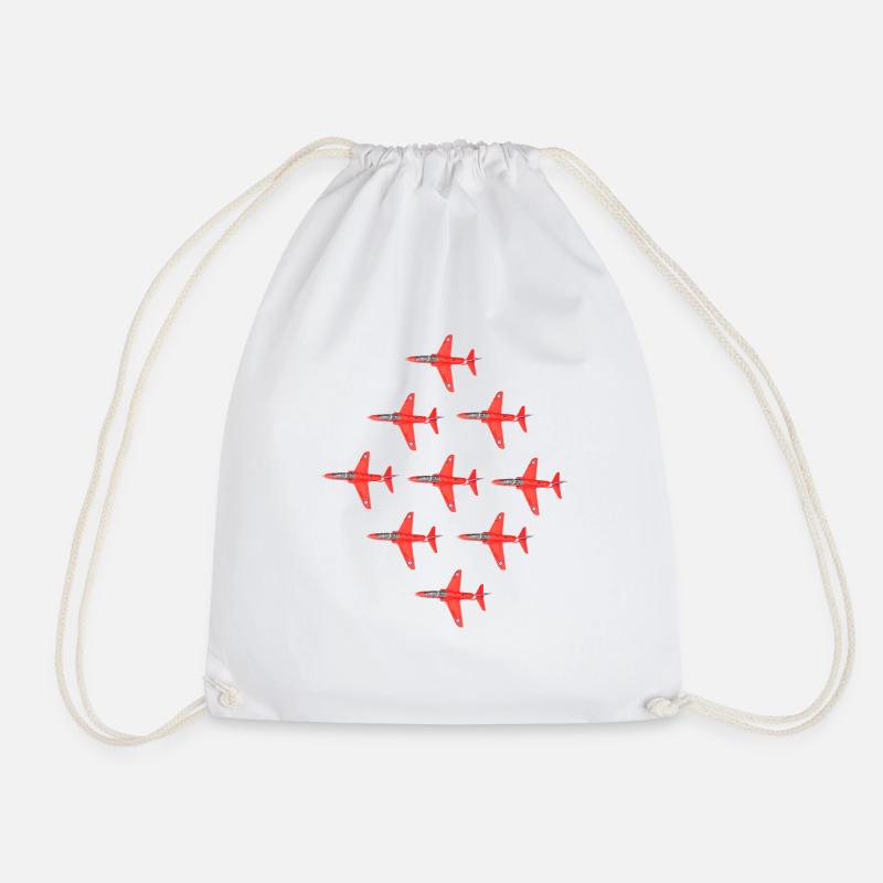 Red Arrows Hawk Formation t-shirt - Drawstring Bag - white