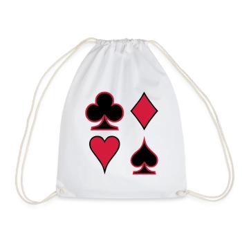 Poker Deck Dealer Trumpf Spielkarten Skat Canasta - Turnbeutel - Weiß - Vorne