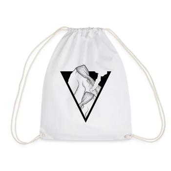 Mountain triangle design - Drawstring Bag - white - Front