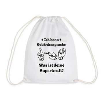 Gebärdensprache - Turnbeutel - Weiß - Vorne
