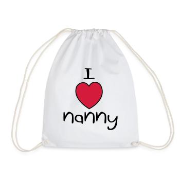 I Love Nanny - Drawstring Bag - white - Front