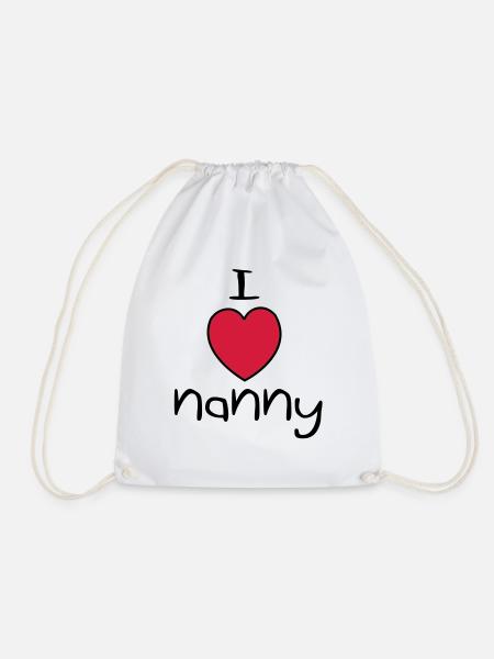 I Love Nanny - Drawstring Bag - white