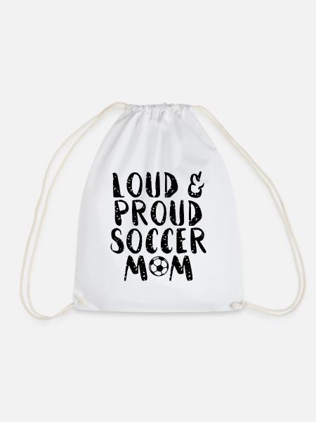 Laute u stolze fußball mama -Load Proud Soccer Mom - Turnbeutel - Weiß