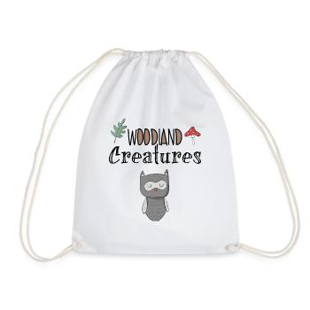 Forest Dweller Owl Night Sweet Clipart Gift - Drawstring Bag - white - Front