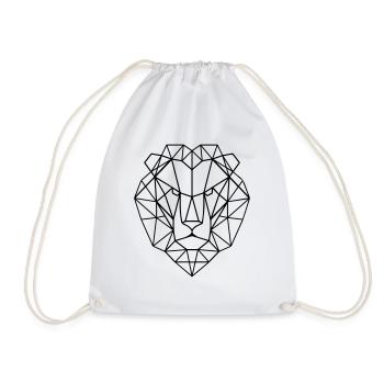Lion head - Drawstring Bag - white - Front