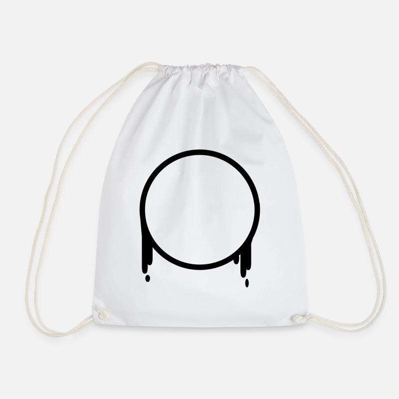 circle - Drawstring Bag - white